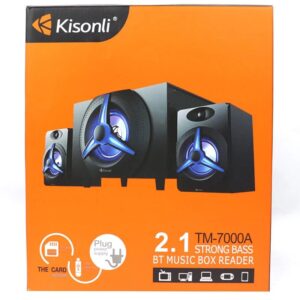کلوزآپ از کنترلهای تنظیم صدا و باس روی سابووفر کیسونلی مدل TM-7000A