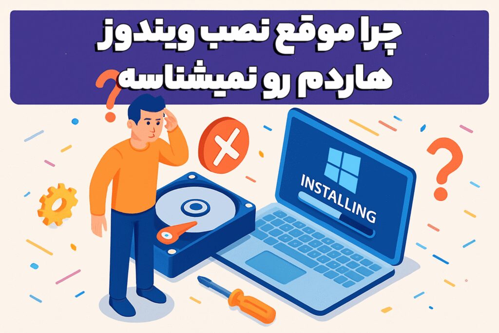 چرا موقع نصب ویندوز هاردم رو نمیشناسه ؟