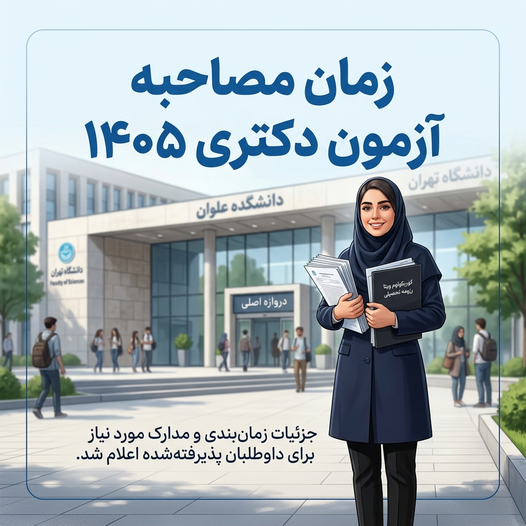 زمان مصاحبه دکتری ۱۴۰۵