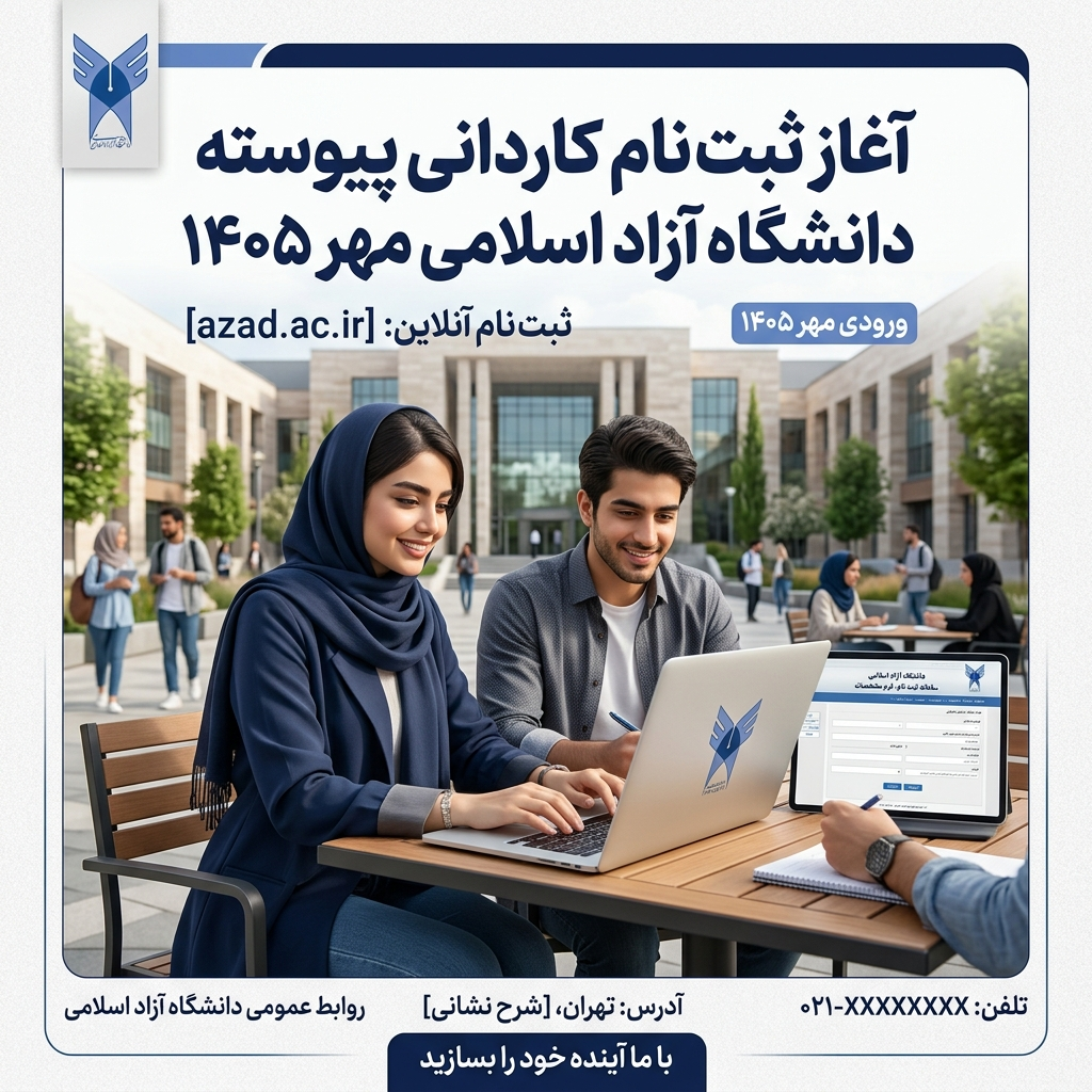 ثبت نام بدون کنکور کاردانی پیوسته دانشگاه آزاد مهر ۱۴۰۵