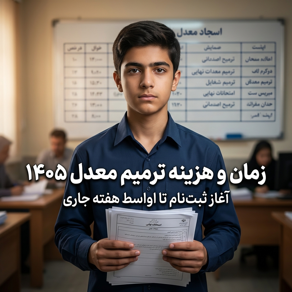 تصویر خبری درباره زمان و هزینه ترمیم معدل ۱۴۰۵ و آغاز ثبت‌نام