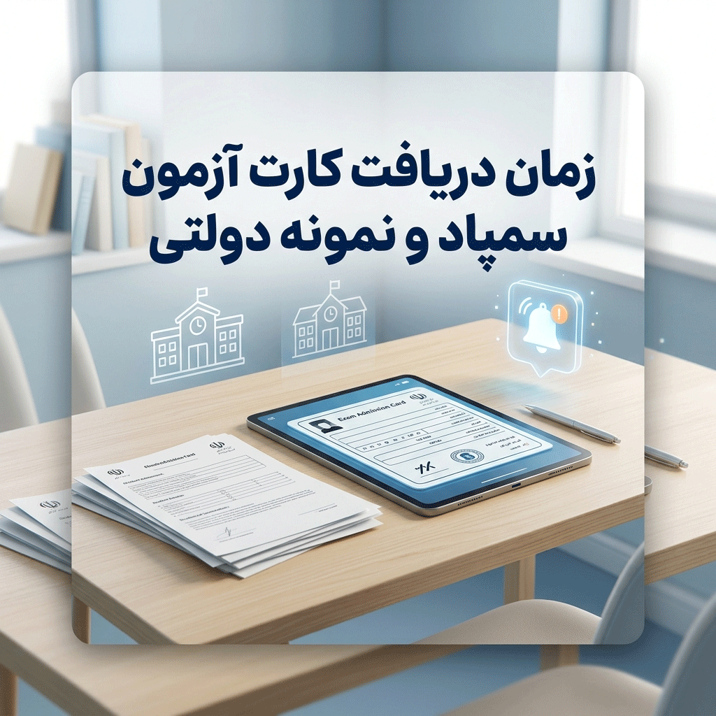 شاخص دریافت کارت آزمون