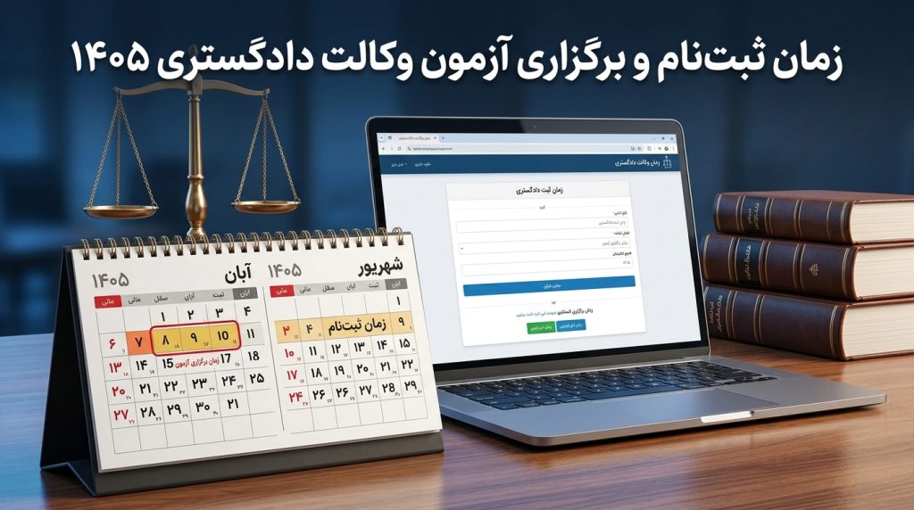 زمان‌بندی ثبت‌نام و برگزاری آزمون کارآموزی وکالت دادگستری
